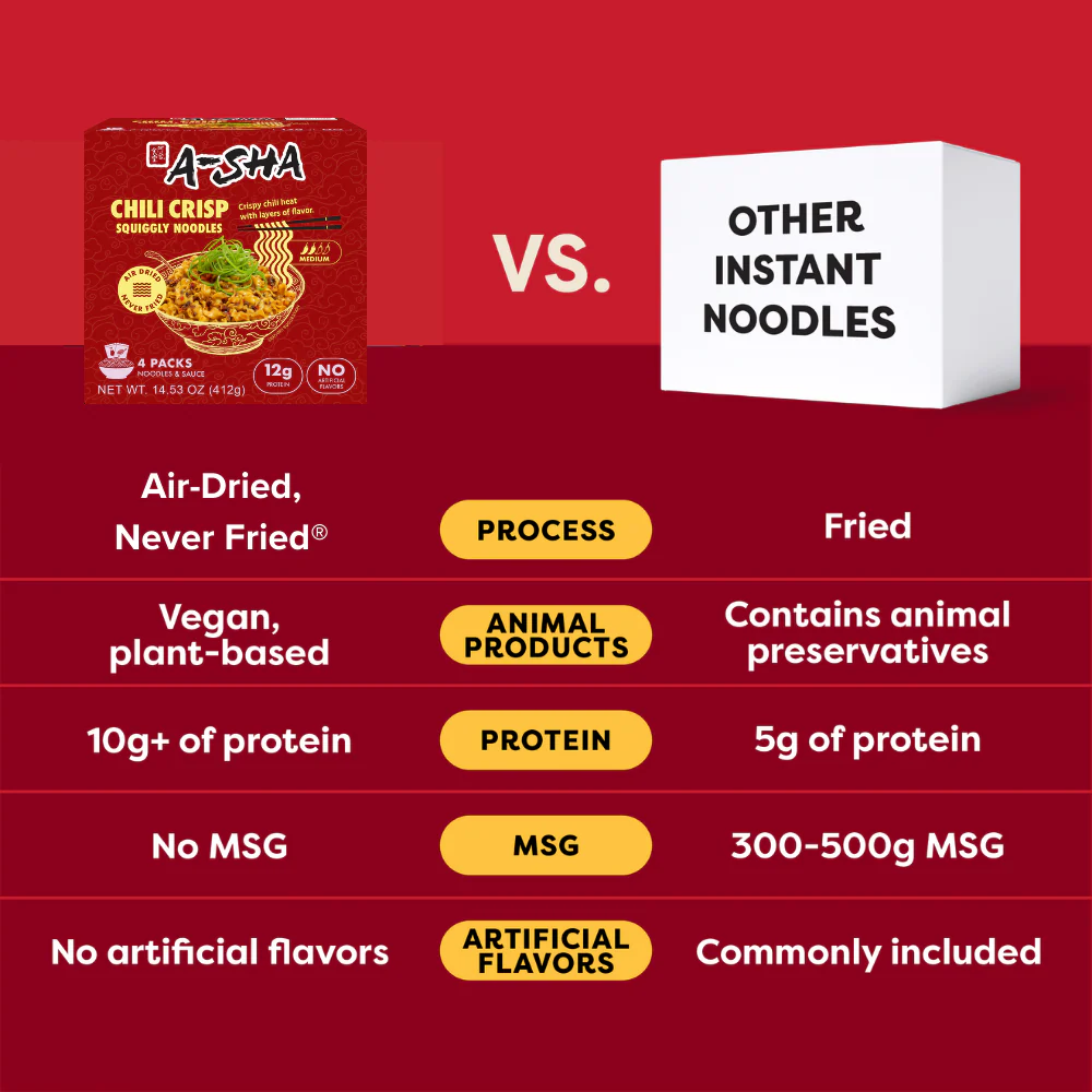 A-Sha Chili Crisp Squiggly Noodle (4-Pack) - Image 5