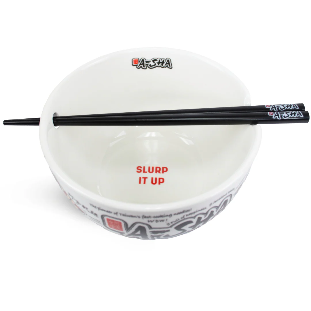 A-Sha Ceramic Ramen Bowl with Chopsticks - Image 8