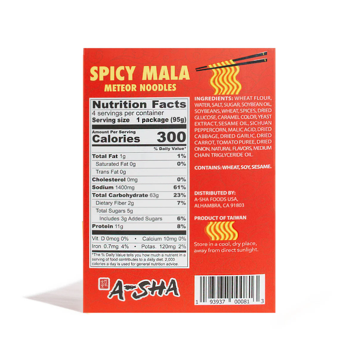 A-Sha Spicy Mala Meteor Noodle Box - Image 3
